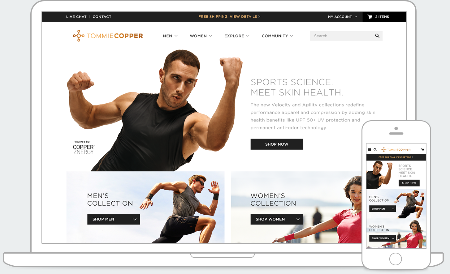 Magento Design for Athletic Apparel eCommerce Website - FreshSparks